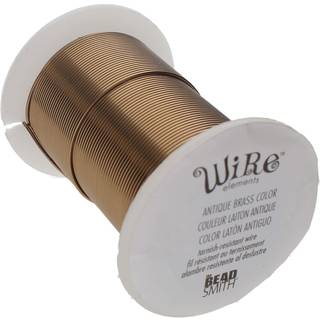 Beadsmith Wire Elements 18-gauge lakeret pletbestandig kobbertråd til smykker, der fremstiller 10 yard 9,14 meter spole (antik messingfarve)