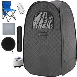 Mobil damp-sauna ThermaLuxe I, 1000 W, 15 temperaturtrin - mørkegrå/sort