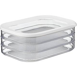 MEPAL MODULA RUNDED Food Storage Box med l?g s?t p? 3 | Ideel til koldt ost og mere | Stabelbart design | Gennemsigtig indrammet l?g | BPA-fri no