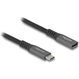 Delock Forlængerkabel USB-C han til hun 100W PD 10 Gbps 0,5m - Grå