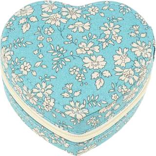 Bon Dep smykkeskrin m. Liberty print heart - Capel soft teal