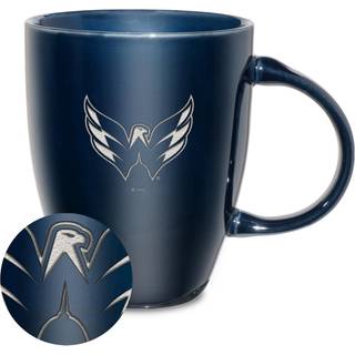 Rico Industries NHL Hockey Washington Capitals Navy Electroplated 18 oz laser indgraveret keramisk glans krus