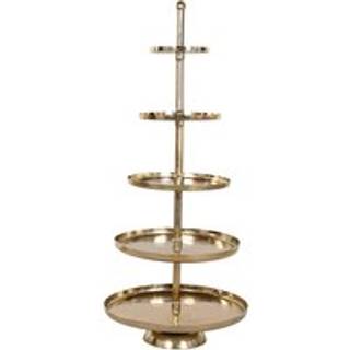 Frugtskål Home ESPRIT Gylden Aluminium 65 X 65 X 148 cm