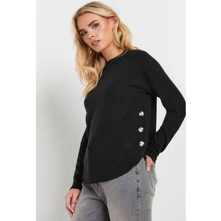 PixieGirl Petite PixieGirl Petite Black Side Button Jumper