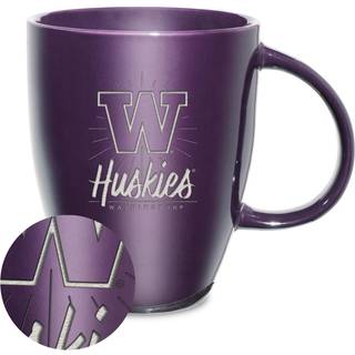 Rico Industries NCAA Washington Huskies Sunburst 18oz laser indgraveret keramisk glans krus