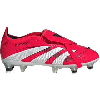 Predator Elite Fold-Over Tongue Soft Ground Boots Kids - Lucid Red / Cloud White / Core Black - 34
