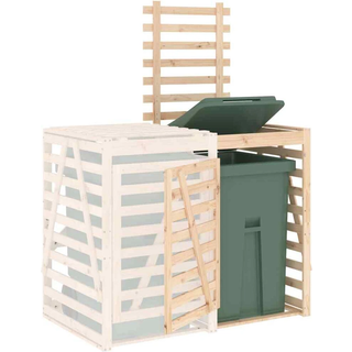 Skraldespandsskjuler 84X90X128,5 Cm Massivt - Fyrretræ naturlig / 78 x 91.5 x 128.5 cm