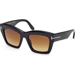 TOM FORD Kvinde FT1191 LUNA 01F Solbriller Acetat Sort Brun Sommerfugl Normal Skygge