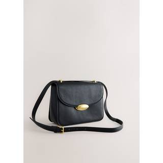 Next Black Croc Effect Large Structured Cross-Body Bag
