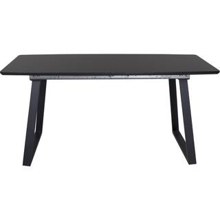 Inca spisebord 160x85 cm sort MDF med metalben og udtræk