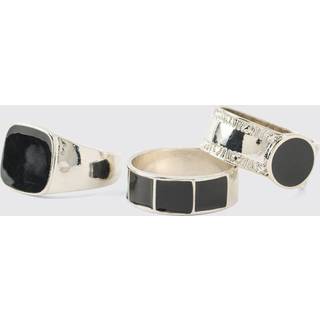 Mens Silver Signet Rings 3 Pack