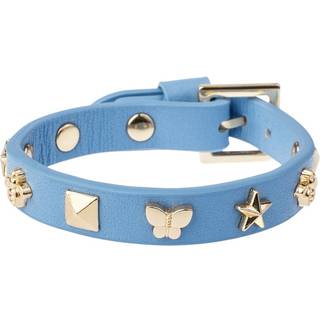 DARK Leather Sign Stud Bracelet Ibiza Blue