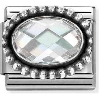 Nomination White Stone Beaded Charm - Silver