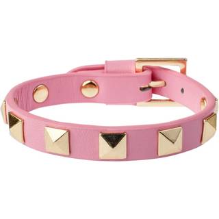 DARK Leather Stud Bracelet Bubblegum Pink