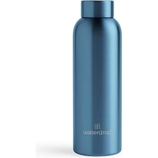 Waterdrop Thermo Steel Metal vandflaske i rustfrit stål farve Blue Brushed 600 ml - 600 ml