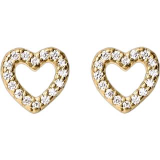 Muli Collection Zirconia Heart Studs Gold