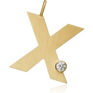 Dulong Letter vedhæng - X, stor guld m. brillant