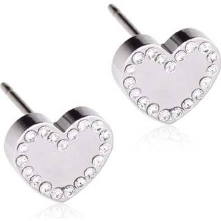 Blomdahl Silver Titanium Brilliance Sweetheart 8 mm, Crystal