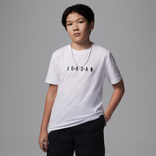 Jordan-T-shirt med broderet logo til større børn - hvid - S
