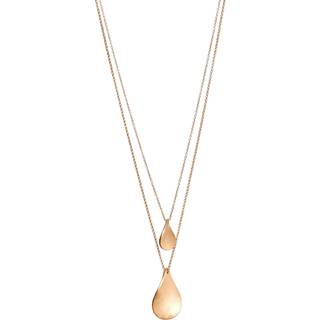 Next Gold Tone Petal Two Layer Necklace