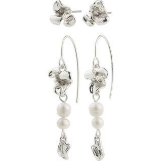 Pilgrim LUIS øreringe 2-i-ét sæt, sølvbelagt