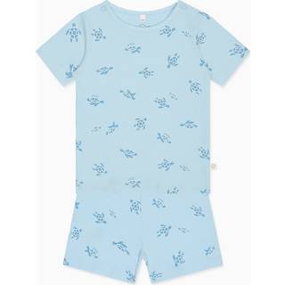 Mori MORI Blue Turtles Ribbed Supersoft Stretch Kids Short Pyjama Set