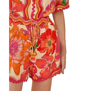 Farm Rio Floral linen-blend shorts - multicoloured - L