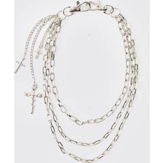 Mens Silver Cross Jean Chain