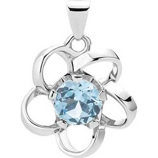 Lund Copenhagen blomst-vedhæng i sølv med topaz