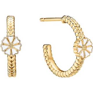 Lund Copenhagen flettede marguerit øreringe i forgyldt