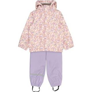 Mikk-line Regntøj Dusk Med Blomster - Str. 3y 98cm