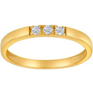 Siersbøl - 8 kt. guld ring med 3 zirkonia i ringskinnen