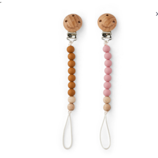 Byhappyme, Suttesnor Med Clips, Silkone Og Træperler, 2-pak