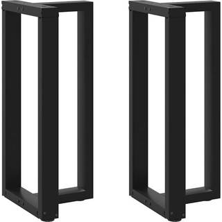 barbordsben T-formet 2 stk. sort 40x35x(90-91) cm stål