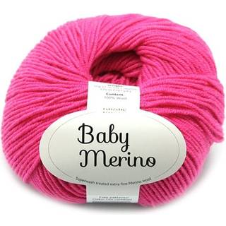 DROPS BABY Merino 08 Cerise (Uni Colour) Indhold: 100% extra fine Merino uld Garngruppe: A (23 - 26 masker) / 5 ply / sport Vægt/længde: 50 gram = ca. 175 meter Anbefalede pinde: 3 mm Strikkefasthed: 10 x 10 cm = 24 m x 32 p Maskinvask, Finvask 40ºC / Brug aldrig skyllemiddel / Tørres fladt.
