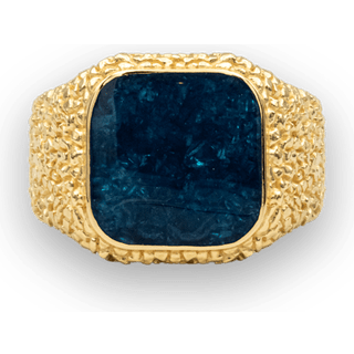 IX Crunchy Cushion Blue Enamel Ring