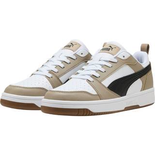 PUMA Rebound V6 Low Sneakers, Shoes, White/Black/Ice Coffee, 41