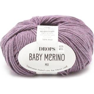 DROPS BABY Merino 40 Ametyst (Mix) Indhold: 100% extra fine Merino uld Garngruppe: A (23 - 26 masker) / 5 ply / sport Vægt/længde: 50 gram = ca. 175 meter Anbefalede pinde: 3 mm Strikkefasthed: 10 x 10 cm = 24 m x 32 p Maskinvask, Finvask 40ºC / Brug aldrig skyllemiddel / Tørres fladt.