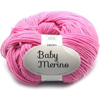 DROPS BABY Merino 07 Rosa (Uni Colour) Indhold: 100% extra fine Merino uld Garngruppe: A (23 - 26 masker) / 5 ply / sport Vægt/længde: 50 gram = ca. 175 meter Anbefalede pinde: 3 mm Strikkefasthed: 10 x 10 cm = 24 m x 32 p Maskinvask, Finvask 40ºC / Brug aldrig skyllemiddel / Tørres fladt.