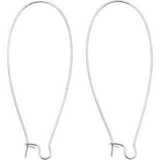 ADABELE 100PCS Hypoallergenisk øreringe kroge nyre ørewire-stik 43 mm lang sterling sølvbelagt messing til øreringe smykker, der fremstiller CF18