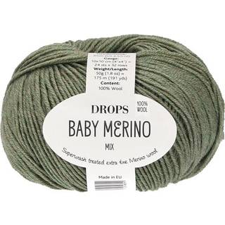 DROPS BABY Merino 38 Oliven (Mix) Indhold: 100% extra fine Merino uld Garngruppe: A (23 - 26 masker) / 5 ply / sport Vægt/længde: 50 gram = ca. 175 meter Anbefalede pinde: 3 mm Strikkefasthed: 10 x 10 cm = 24 m x 32 p Maskinvask, Finvask 40ºC / Brug aldrig skyllemiddel / Tørres fladt.