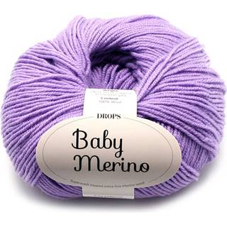 DROPS BABY Merino 14 Lilla (Uni Colour) Indhold: 100% extra fine Merino uld Garngruppe: A (23 - 26 masker) / 5 ply / sport Vægt/længde: 50 gram = ca. 175 meter Anbefalede pinde: 3 mm Strikkefasthed: 10 x 10 cm = 24 m x 32 p Maskinvask, Finvask 40ºC / Brug aldrig skyllemiddel / Tørres fladt.