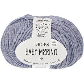 DROPS BABY Merino 37 Lys lavendel (Mix) Indhold: 100% extra fine Merino uld Garngruppe: A (23 - 26 masker) / 5 ply / sport Vægt/længde: 50 gram = ca. 175 meter Anbefalede pinde: 3 mm Strikkefasthed: 10 x 10 cm = 24 m x 32 p Maskinvask, Finvask 40ºC / Brug aldrig skyllemiddel / Tørres fladt.