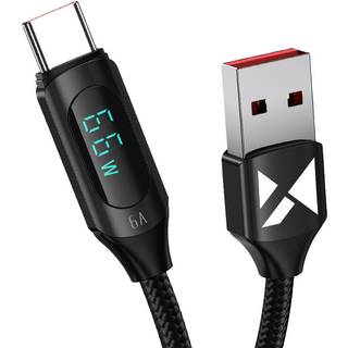 Wozinsky USB-A til USB-C kabel 66W 6A, 2m - Sort