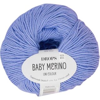 DROPS BABY Merino 25 Lavendel (Uni Colour) Indhold: 100% extra fine Merino uld Garngruppe: A (23 - 26 masker) / 5 ply / sport Vægt/længde: 50 gram = ca. 175 meter Anbefalede pinde: 3 mm Strikkefasthed: 10 x 10 cm = 24 m x 32 p Maskinvask, Finvask 40ºC / Brug aldrig skyllemiddel / Tørres fladt.