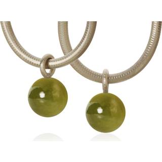 Dulong Globe vedhæng, 18 kt hvidguld m. vesuvianit · par