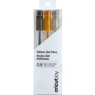 Cricut Joy Glitter Gel Penne 0,8 mm 3-pak - Guld/silver/svart