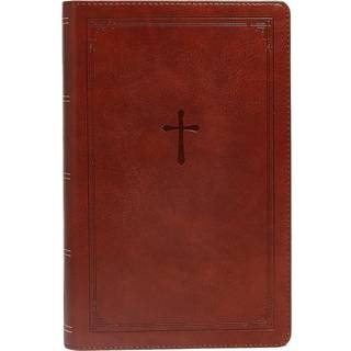 NKJV, End-of-Verse Reference Bible, Personal Size Large Print, Leathersoft, Brown, Red Letter, Comfort Print