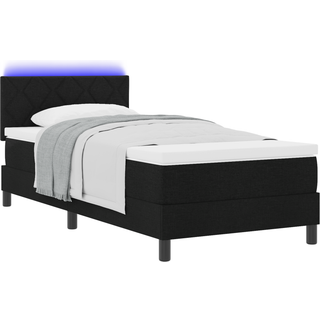 Box Spring Seng Med Madras Sort 100 X 200 Cm Stof