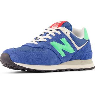 New Balance Unisex 574 i Blå/Grøn Suede/Mesh, Størrelse 37.5